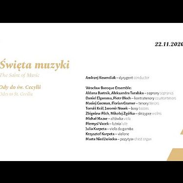 Święta muzyki / Ody do św. Cecylii / Wrocław Baroque Ensemble
