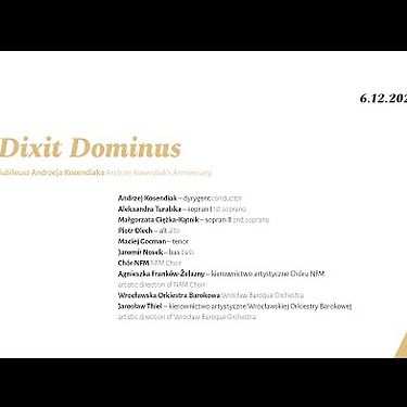 Dixit Dominus. Jubileusz Andrzeja Kosendiaka