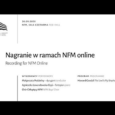 Nagranie w ramach NFM Online | Chór Chłopięcy NFM